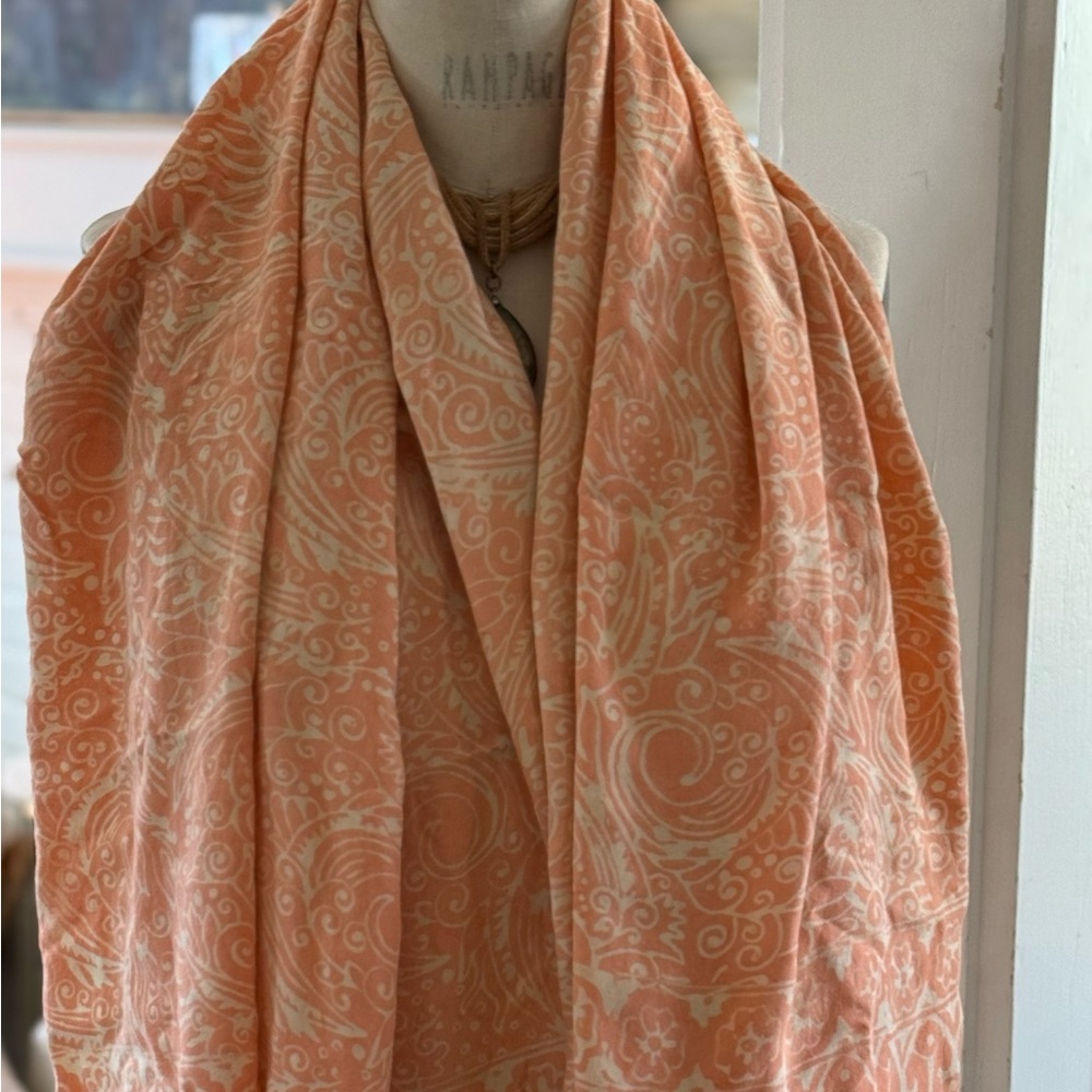 Elegant Peach Paisley Scarf
